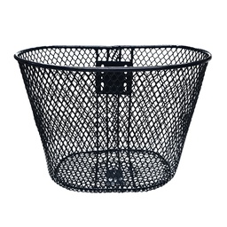 [17710] Canasto R26 Enrejado Tramado Fino-Negro-Completo-Con Grampas-Mediano-Oval